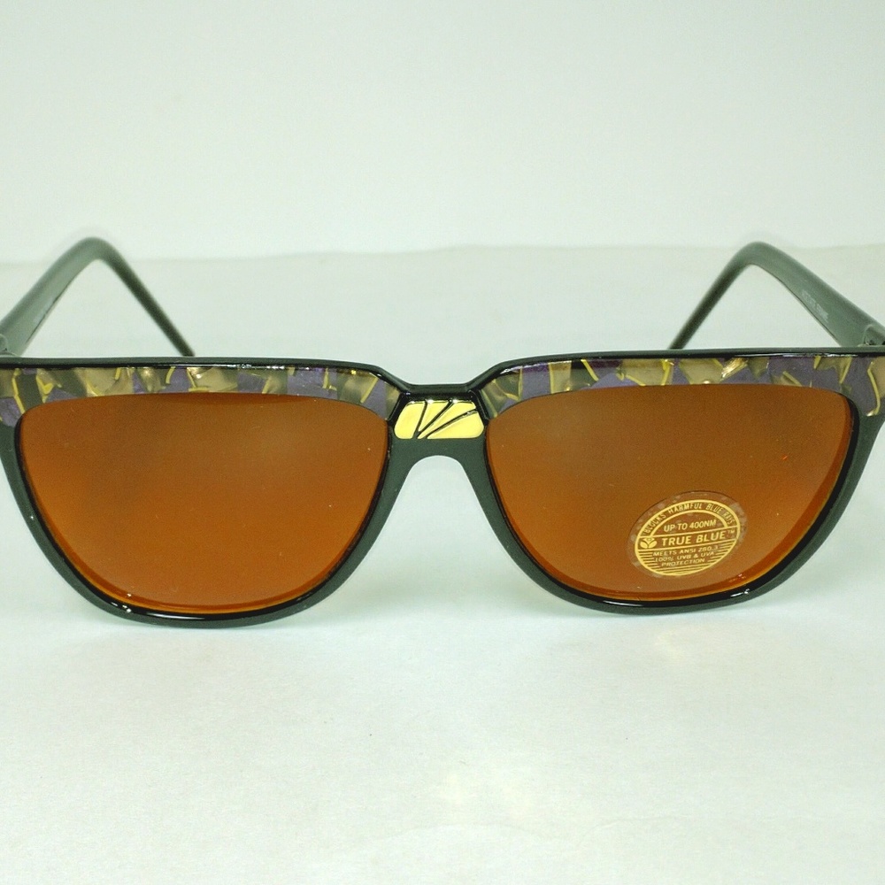 NWT True Vintage 90's Lady Fashion Designer Sunglasses (Black/Purple)